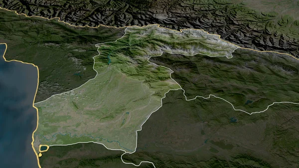 Samegrelo Zemo Svaneti Region Georgia Zoomed Highlighted Satellite Imagery Rendering — Stock Photo, Image