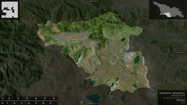 Samtskhe Javakheti Région Géorgie Imagerie Satellite Forme Présentée Contre Zone — Photo