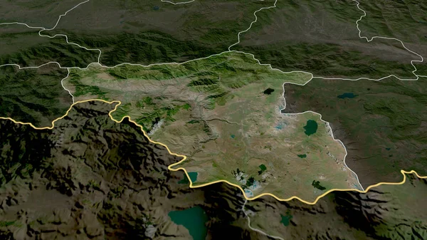 Samtskhe Javakheti Regionen Georgien Zoomade Och Belyste Satellitbilder Rendering — Stockfoto