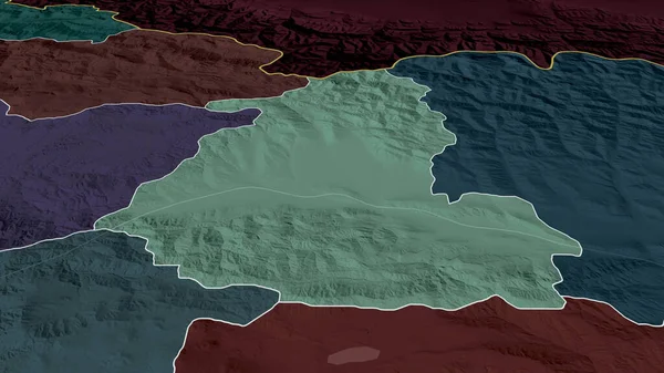 Shida Kartli Regione Della Georgia Ingrandita Evidenziata Mappa Colorata Urtata — Foto Stock