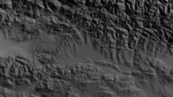 Shida Kartli Región Georgia Mapa Escala Grises Con Lagos Ríos —  Fotos de Stock