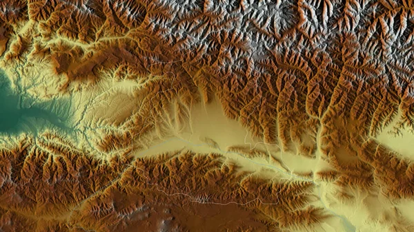 Shida Kartli 格鲁吉亚地区 五彩斑斓的湖泊和河流 形状与它的国家相对应 3D渲染 — 图库照片