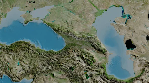 Georgia Přiblížila Sousedila Satelitní Snímky Vykreslování — Stock fotografie