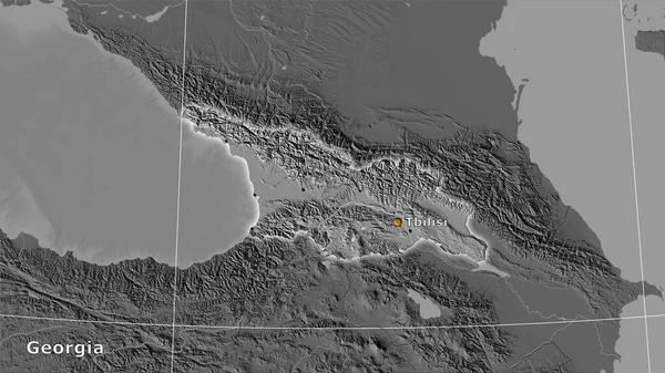 Área Georgia Mapa Elevación Bilevel Proyección Estereográfica Composición Principal — Foto de Stock