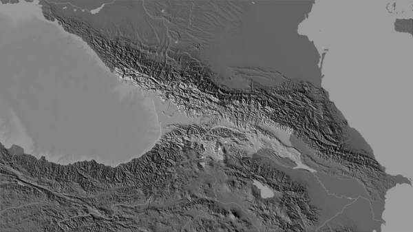 立体投影の二階の標高マップ上のグルジア領域 ラスター層の生の組成 — ストック写真