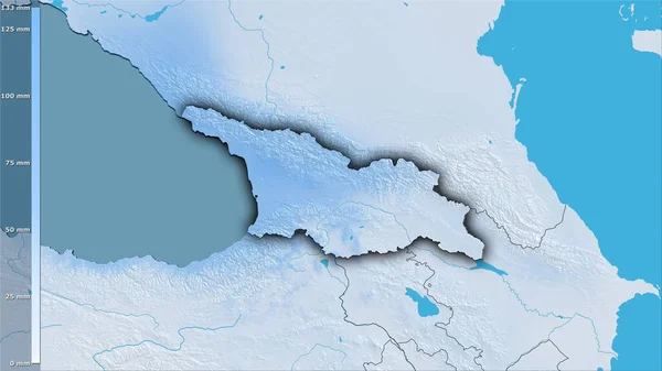 Precipitation Driest Month Georgia Area Stereographic Projection Legend Raw Composition — Stock Photo, Image