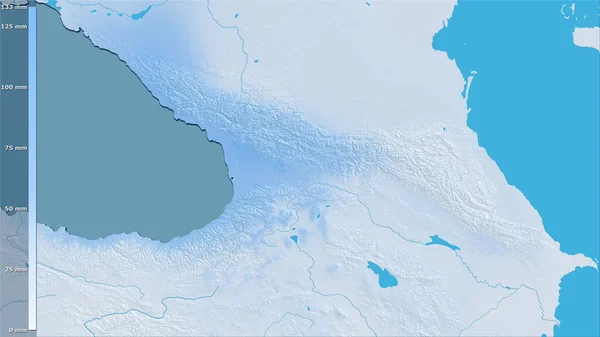 Srážky Nejsuššího Měsíce Gruzínské Oblasti Stereografické Projekci Legendou Hrubé Složení — Stock fotografie