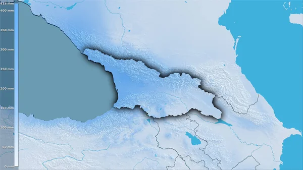 Precipitation Driest Quarter Georgia Area Stereographic Projection Legend Raw Composition — Stock Photo, Image