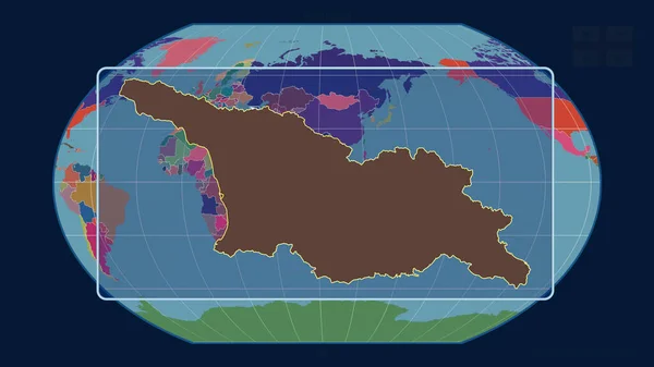 Vergrößerte Ansicht Georgiens Mit Perspektivischen Linien Gegen Eine Weltkarte Der — Stockfoto