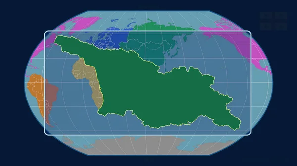 Vista Ampliada Del Contorno Georgia Con Líneas Perspectiva Contra Mapa — Foto de Stock