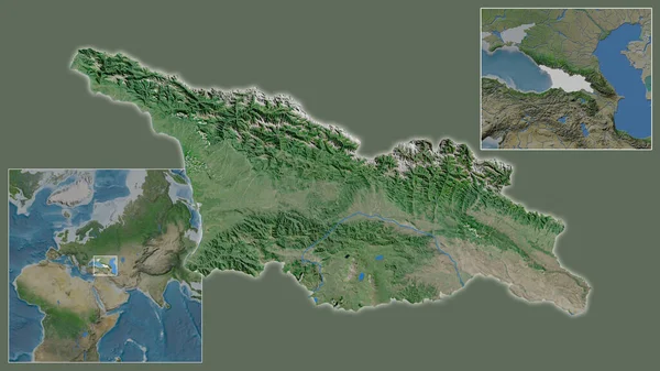 Primer Plano Georgia Ubicación Región Centro Mapa Mundial Gran Escala — Foto de Stock