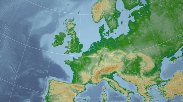 Germania Quartiere Prospettiva Lontana Senza Contorno Mappa Fisica Colori — Foto Stock