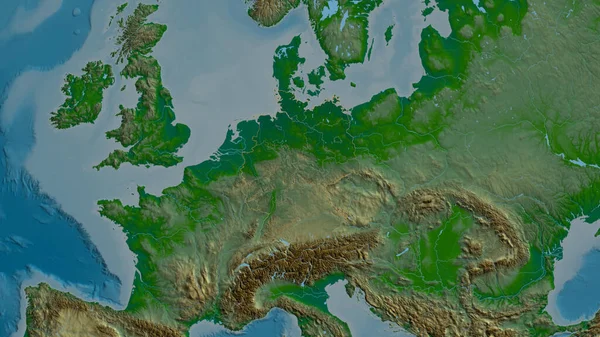 Deutschland Vergrößerte Und Vergrößerte Sich Die Wichtigsten Physikalischen Landschaftsmerkmale Rendering — Stockfoto