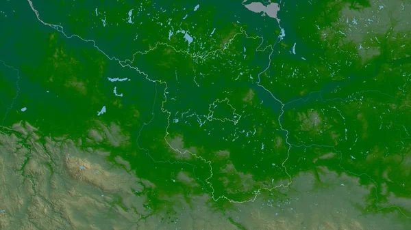 Brandenburg Delstaten Tyskland Färgade Skuggdata Med Sjöar Och Floder Form — Stockfoto