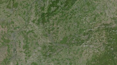 Saarland, Almanya devleti. Uydu görüntüleri. Ülke alanına göre şekillendirilmiş. 3B görüntüleme