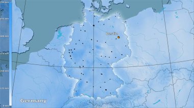 Almanya bölgesinin en soğuk çeyreğinin efsanevi stereografik projeksiyonla yağışı - ana kompozisyon