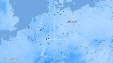 Stereografik projeksiyonda Almanya 'nın yıllık yağış alanı - ana kompozisyon