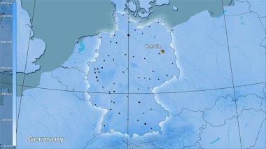 Almanya 'nın en nemli ayının efsanevi stereografik projeksiyonla yağışı - ana kompozisyon