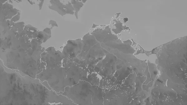 Mecklembourg Poméranie Occidentale État Allemagne Carte Échelle Grise Avec Lacs — Photo