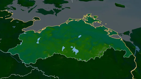 Мекленбург Передняя Померания Государство Германия Масштабировалось Выделялось Основные Физические Особенности — стоковое фото