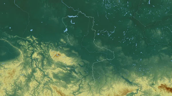 ドイツ ザクセン アンハルト州出身 湖や川と色の救済 形状は その国の領域に対して概説 3Dレンダリング — ストック写真
