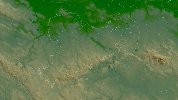 Sachsen Stát Německo Barevná Data Jezery Řekami Tvar Rýsoval Jeho — Stock fotografie