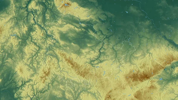 ドイツのテューリンゲン州 湖や川と色の救済 形状は その国の領域に対して概説 3Dレンダリング — ストック写真