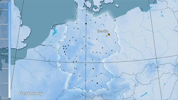 Almanya 'nın en kurak ayının efsanevi stereografik projeksiyonla yağışı - ana kompozisyon
