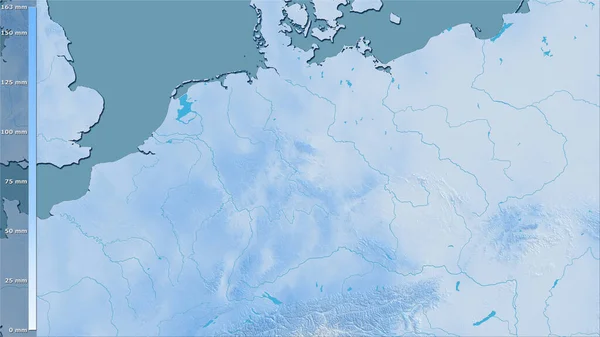 Précipitation Mois Sec Dans Zone Allemagne Dans Projection Stéréographique Avec — Photo