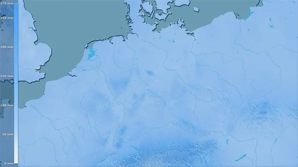 Précipitation Mois Humide Dans Zone Allemagne Dans Projection Stéréographique Avec — Photo