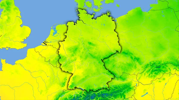 Zona Alemania Mapa Anual Temperatura Proyección Estereográfica Composición Cruda Capas — Foto de Stock