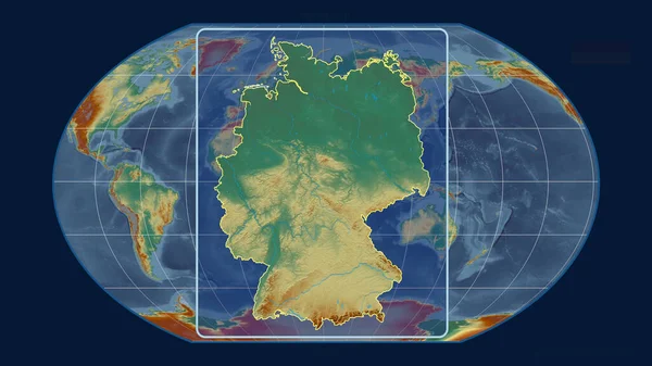 Vista Ampliada Del Esquema Alemania Con Líneas Perspectiva Contra Mapa —  Fotos de Stock