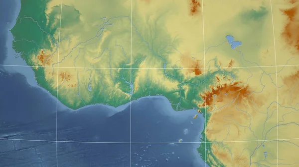Gana Bairro Perspectiva Distante Sem Contorno Mapa Topográfico Relevo — Fotografia de Stock