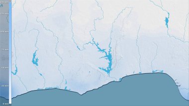 Efsanevi stereografik projeksiyondaki Gana bölgesindeki en kuru ayın yağışı - raster tabakalarının ham bileşimi