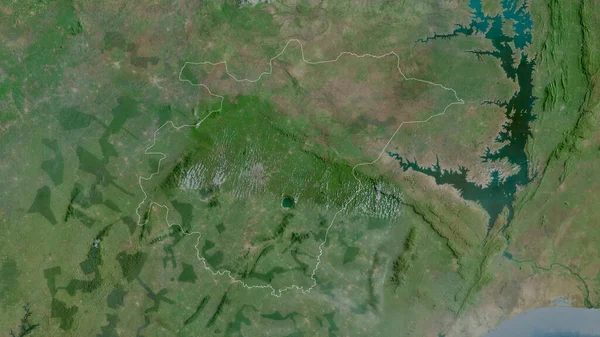 Ashanti 加纳地区 卫星图像 形状与它的国家相对应 3D渲染 — 图库照片