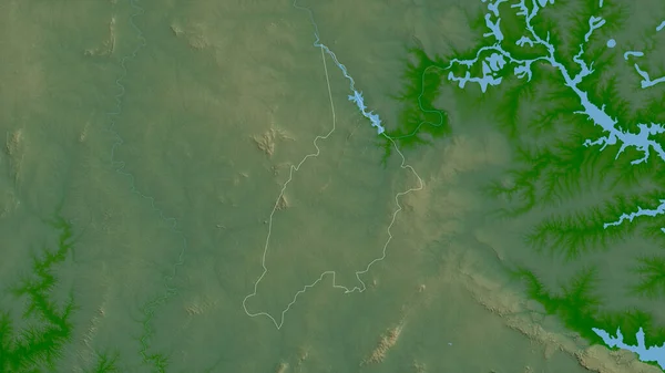 ガーナのボノ地方 湖や川と色シェーダーデータ 形状は その国の領域に対して概説 3Dレンダリング — ストック写真