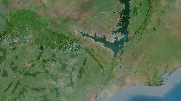 Estul Regiunea Ghana Imagini Prin Satelit Forma Conturată Împotriva Zonei — Fotografie, imagine de stoc
