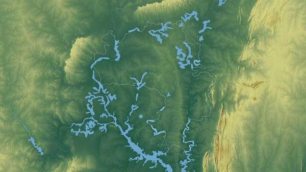 Северный Район Ганы Цветной Рельеф Озерами Реками Форма Очерченная Против — стоковое фото