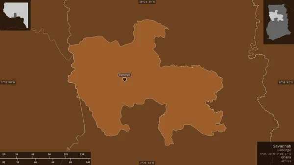 Саванна Район Ганы Твердые Пятна Озерами Реками Форма Представленная Территории — стоковое фото