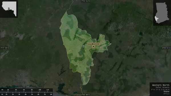 Nordul Vest Regiunea Ghana Imagini Prin Satelit Forma Prezentată Împotriva — Fotografie, imagine de stoc