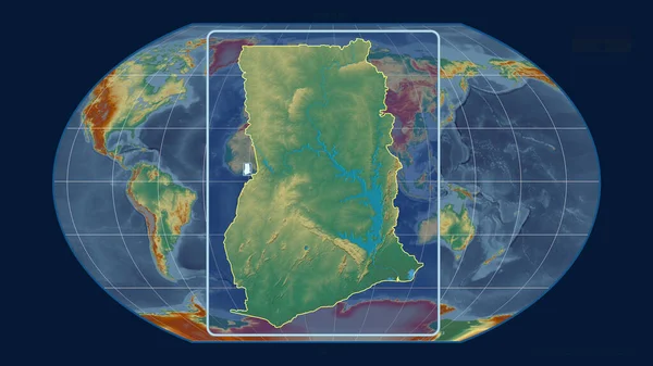 Vista Ampliada Del Esquema Ghana Con Líneas Perspectiva Contra Mapa — Foto de Stock