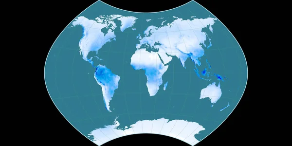 Mapa Mundo Projeção Ginzburg Centrada Longitude Leste Mapa Médio Anual — Fotografia de Stock