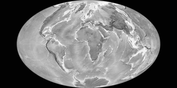 Mapa Del Mundo Proyección Gott Equal Area Centrado Longitud Este — Foto de Stock