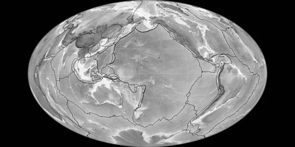 World Map Gott Equal Area Projection Centered 170 West Longitude — Stock Photo, Image