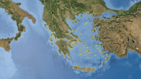 Grecia Esbozado Imagen Satelital Alta Resolución —  Fotos de Stock