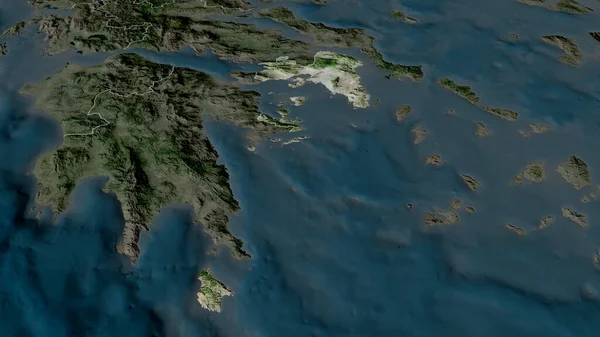 Attika Die Dezentralisierte Verwaltung Griechenlands Wurde Vergrößert Und Hervorgehoben Satellitenbilder — Stockfoto