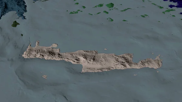 Creta Administração Descentralizada Grécia Ampliou Destacou Mapa Colorido Esburacado Divisão — Fotografia de Stock