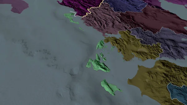 Wyspy Jońskie Zdecentralizowana Administracja Grecji Powiększyła Się Podkreśliła Kolorowa Wyboista — Zdjęcie stockowe