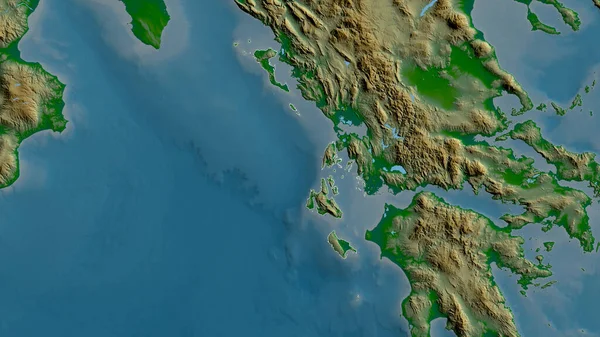 爱奥尼亚群岛 希腊的分权行政管理 湖泊和河流的彩色阴影数据 形状与它的国家相对应 3D渲染 — 图库照片