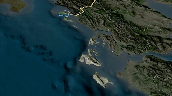 Ilhas Jónicas Administração Descentralizada Grécia Ampliada Destacada Com Capital Imagens — Fotografia de Stock